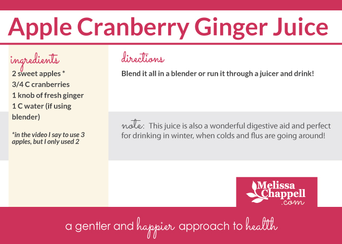 Apple Cranberry Ginger Juice